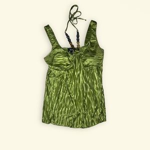 Y2K halter green top